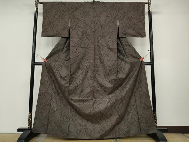 平和屋着物●本場大島紬　7マルキ　楓　竹　正絹　逸品　CABA8226ut