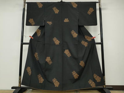 平和屋着物●上質な紬　捻梅　正絹　逸品　CABA8227ut
