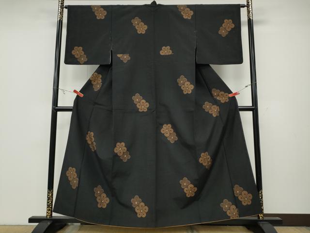 平和屋着物●上質な紬　捻梅　正絹　逸品　CABA8227ut