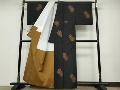 平和屋着物●上質な紬　捻梅　正絹　逸品　CABA8227ut