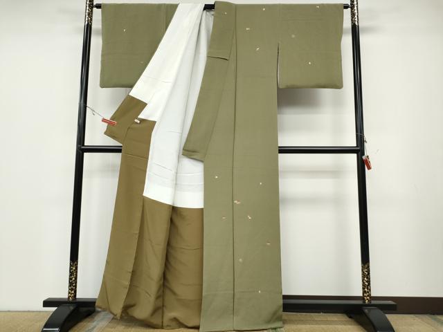 平和屋着物●訪問着　総刺繍　竹屋町刺繍　桐　金糸　鬼しぼ縮緬　正絹　逸品　CABA8237ut