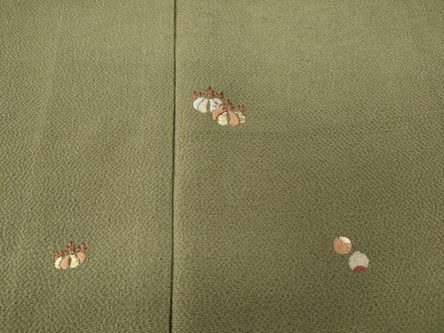 平和屋着物●訪問着　総刺繍　竹屋町刺繍　桐　金糸　鬼しぼ縮緬　正絹　逸品　CABA8237ut