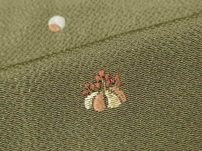 平和屋着物●訪問着　総刺繍　竹屋町刺繍　桐　金糸　鬼しぼ縮緬　正絹　逸品　CABA8237ut