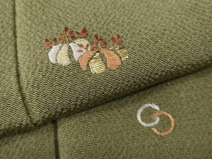 平和屋着物●訪問着　総刺繍　竹屋町刺繍　桐　金糸　鬼しぼ縮緬　正絹　逸品　CABA8237ut