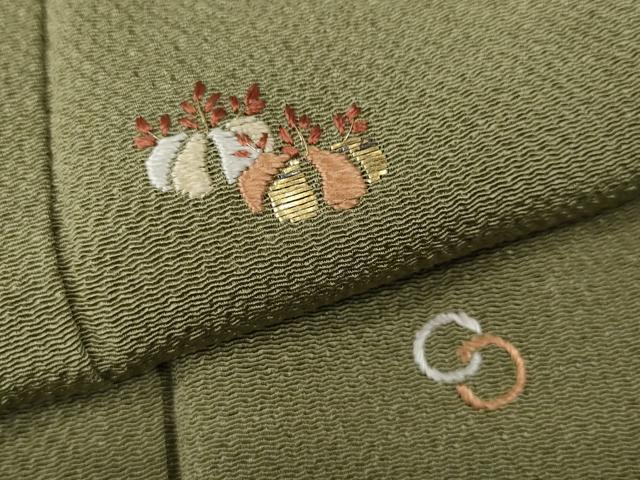 平和屋着物●訪問着　総刺繍　竹屋町刺繍　桐　金糸　鬼しぼ縮緬　正絹　逸品　CABA8237ut