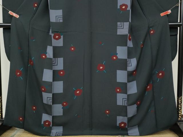 平和屋着物●豪華振袖　市松椿文　金彩　やまと誂製　正絹　逸品　CABA8240ut 平和屋着物○豪華振袖 市松椿文 金彩 やまと誂製 正絹 逸品 CABA8240ut