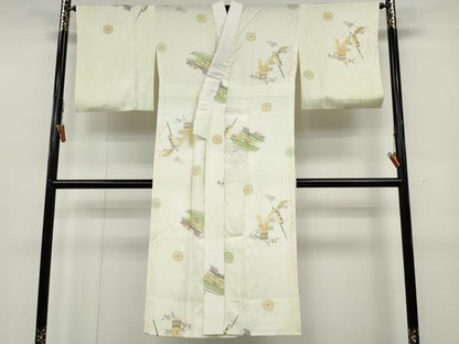 平和屋着物●長襦袢　無双仕立て　器物風景文　正絹　逸品　CABA8243ut