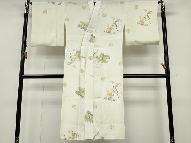 平和屋着物●長襦袢　無双仕立て　器物風景文　正絹　逸品　CABA8243ut