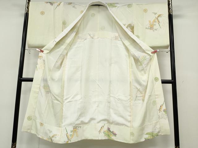 平和屋着物●長襦袢　無双仕立て　器物風景文　正絹　逸品　CABA8243ut