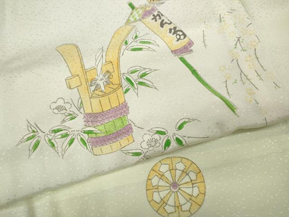 平和屋着物●長襦袢　無双仕立て　器物風景文　正絹　逸品　CABA8243ut