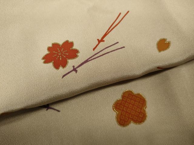 平和屋着物○長襦袢 無双仕立て こぼれ松葉 舞花文 金彩 正絹 逸品