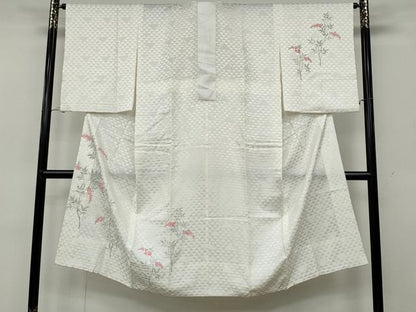 平和屋着物●長襦袢　無双仕立て　手描き　南天文　正絹　逸品　CABA8272ut