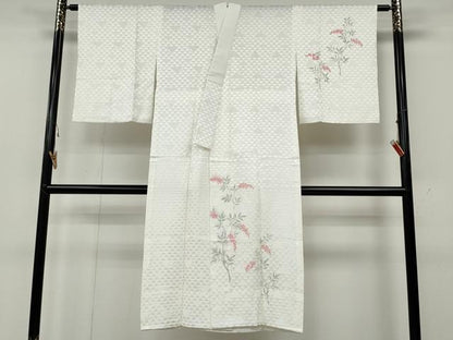 平和屋着物●長襦袢　無双仕立て　手描き　南天文　正絹　逸品　CABA8272ut