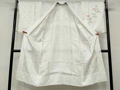平和屋着物●長襦袢　無双仕立て　手描き　南天文　正絹　逸品　CABA8272ut
