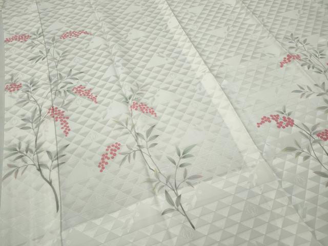 平和屋着物●長襦袢　無双仕立て　手描き　南天文　正絹　逸品　CABA8272ut