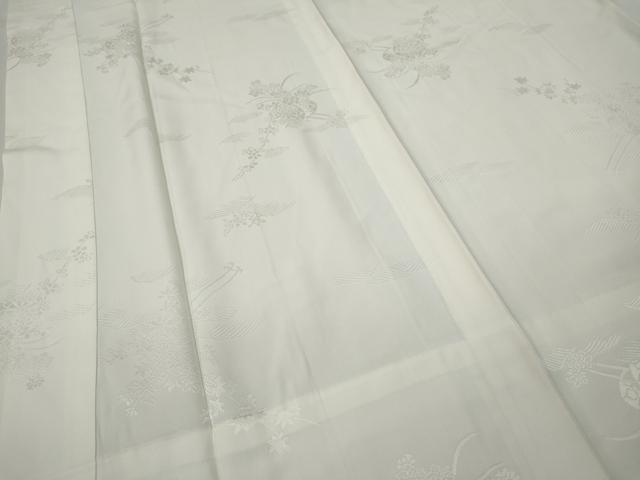 平和屋着物●長襦袢　無双仕立て　立波花車地紋　正絹　逸品　CABA8277ut
