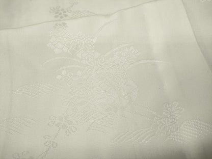 平和屋着物●長襦袢　無双仕立て　立波花車地紋　正絹　逸品　CABA8277ut