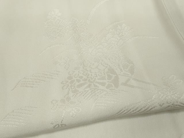 平和屋着物●長襦袢　無双仕立て　立波花車地紋　正絹　逸品　CABA8277ut