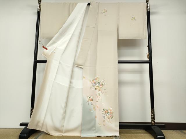 平和屋着物●創業460年・千總　訪問着　扇面花文　暈し染め　正絹　逸品　未使用　CABA8285ut