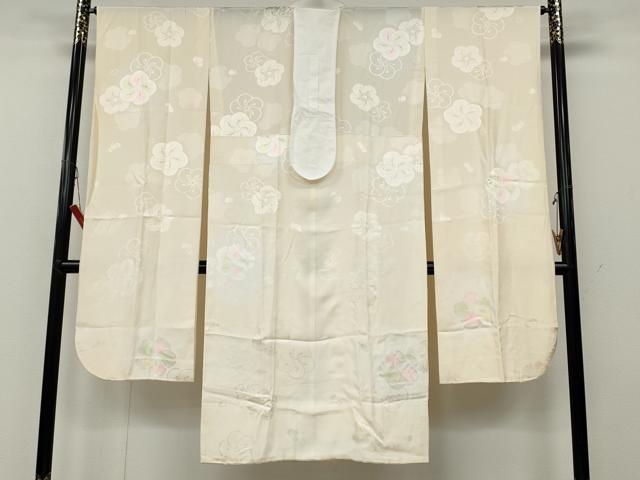 平和屋着物●振袖用長襦袢　無双仕立て　捻梅地紋　暈し染め　正絹　逸品　CABA8286ut