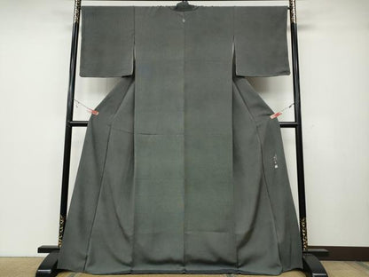 平和屋着物●伝統工芸士　関正三郎　江戸小紋　角通し　黒地　正絹　逸品　未使用　CABA8291ut