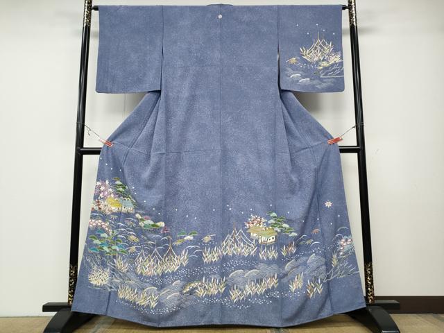 平和屋着物●訪問着　作家物　御所解花文　金彩　正絹　逸品　CABA8296ut 平和屋着物○訪問着 作家物 御所解花文 金彩 正絹 逸品 CABA8296ut