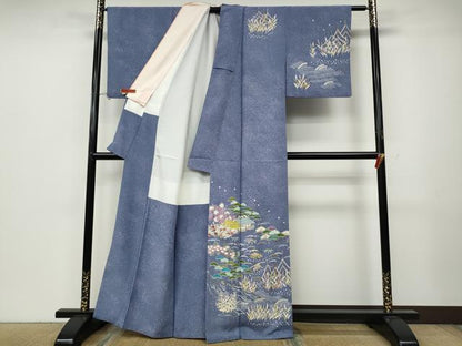 平和屋着物●訪問着　作家物　御所解花文　金彩　正絹　逸品　CABA8296ut