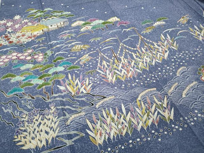 平和屋着物●訪問着　作家物　御所解花文　金彩　正絹　逸品　CABA8296ut