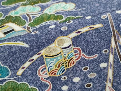 平和屋着物●訪問着　作家物　御所解花文　金彩　正絹　逸品　CABA8296ut