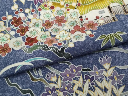 平和屋着物●訪問着　作家物　御所解花文　金彩　正絹　逸品　CABA8296ut