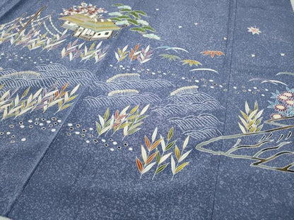 平和屋着物●訪問着　作家物　御所解花文　金彩　正絹　逸品　CABA8296ut