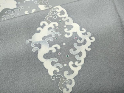 平和屋着物●大正の浮世絵師　竹久夢二　夢二ロマン　訪問着　駒刺繍　菱立波文　正絹　逸品　CABA8301ut