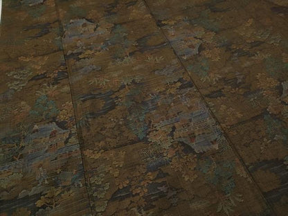 平和屋着物●本場大島紬 9マルキ 人物風景文 正絹 逸品 未使用 CABA8304ut