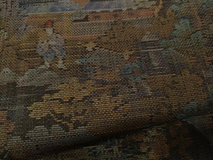 平和屋着物●本場大島紬 9マルキ 人物風景文 正絹 逸品 未使用 CABA8304ut