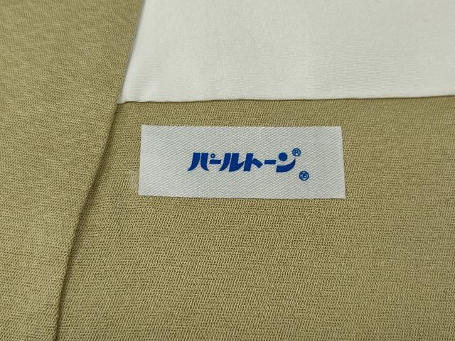 平和屋着物○上質な色無地 寿光織 舞花地紋 木蘭色 反端