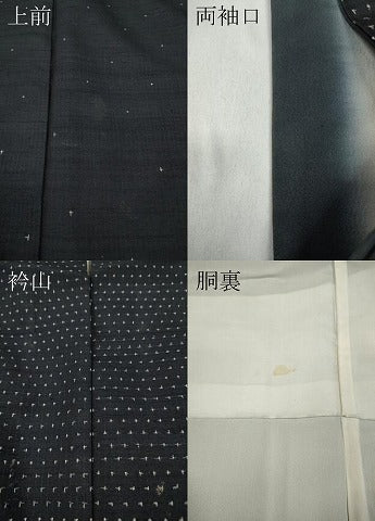 平和屋着物●訪問着　紬地　十字絣　正絹　逸品　CABA8309ut