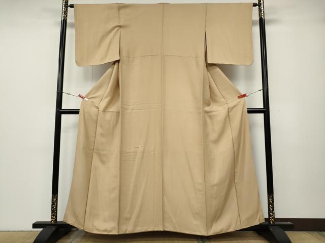 平和屋着物●上質な色無地 紗綾形地紋 淡香色 正絹 逸品 CABA8315ut