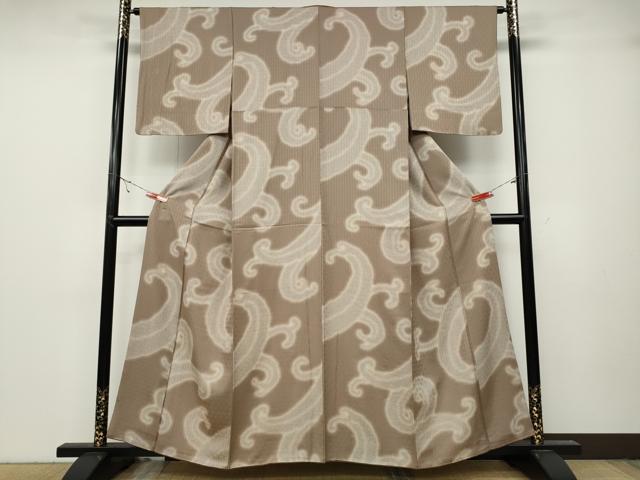 平和屋着物●上質な小紋　鹿の子立波文　暈し染め　正絹　逸品　CABA8321ut