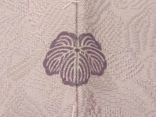 平和屋着物●上質な色無地　南天地紋　鴇色　ロング丈　正絹　逸品　CABA8326ut
