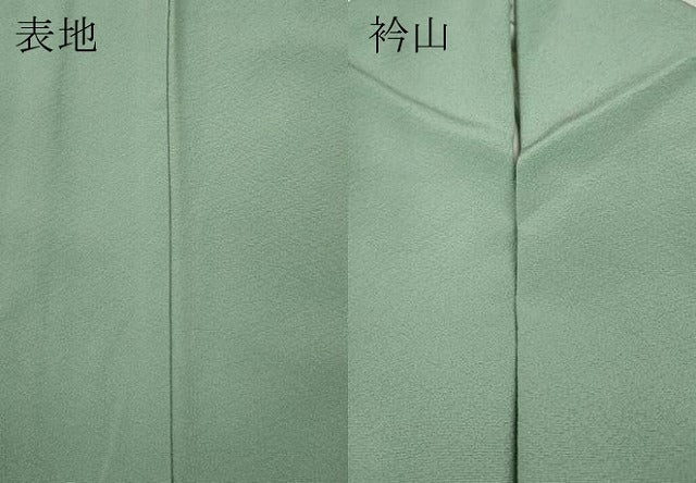 平和屋着物●上質な色無地　錆青磁色　正絹　逸品　CABA8335ut