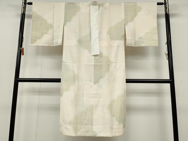 平和屋着物●長襦袢　無双仕立て　芝草舞桜　暈し染め　正絹　逸品　CABA8353ut