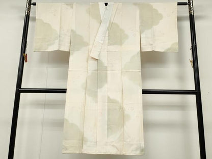 平和屋着物●長襦袢　無双仕立て　芝草舞桜　暈し染め　正絹　逸品　CABA8353ut