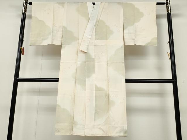 平和屋着物●長襦袢　無双仕立て　芝草舞桜　暈し染め　正絹　逸品　CABA8353ut