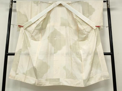 平和屋着物●長襦袢　無双仕立て　芝草舞桜　暈し染め　正絹　逸品　CABA8353ut