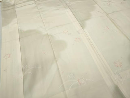 平和屋着物●長襦袢　無双仕立て　芝草舞桜　暈し染め　正絹　逸品　CABA8353ut