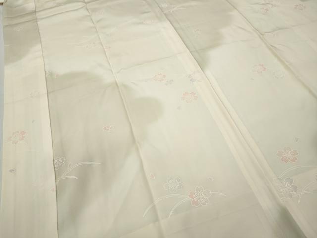 平和屋着物●長襦袢　無双仕立て　芝草舞桜　暈し染め　正絹　逸品　CABA8353ut
