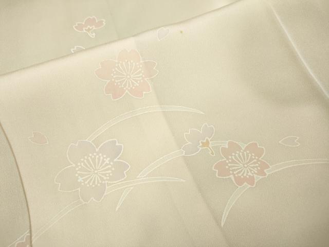 平和屋着物●長襦袢　無双仕立て　芝草舞桜　暈し染め　正絹　逸品　CABA8353ut