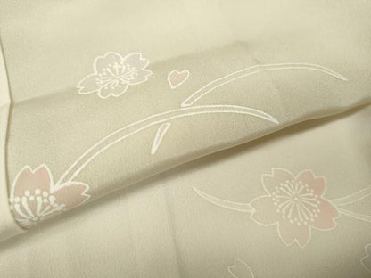 平和屋着物●長襦袢　無双仕立て　芝草舞桜　暈し染め　正絹　逸品　CABA8353ut
