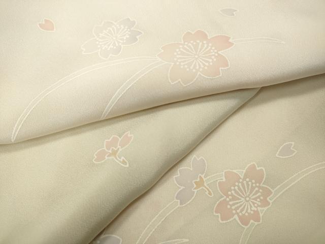 平和屋着物●長襦袢　無双仕立て　芝草舞桜　暈し染め　正絹　逸品　CABA8353ut