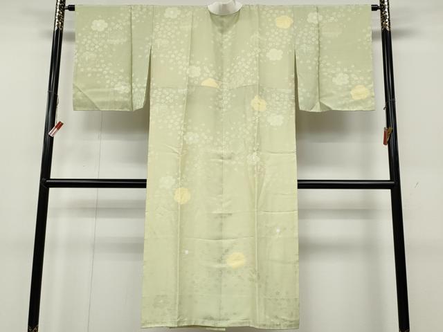 平和屋着物●長襦袢　袷　絞り　風景舞花地紋　正絹　逸品　CABA8356ut 平和屋着物○長襦袢 袷 絞り 風景舞花地紋 正絹 逸品 CABA8356ut